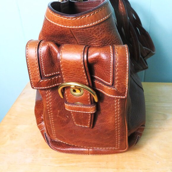 Coach Vintage Leather Handbag Satchel Purse Brown - Picture 3 of 9